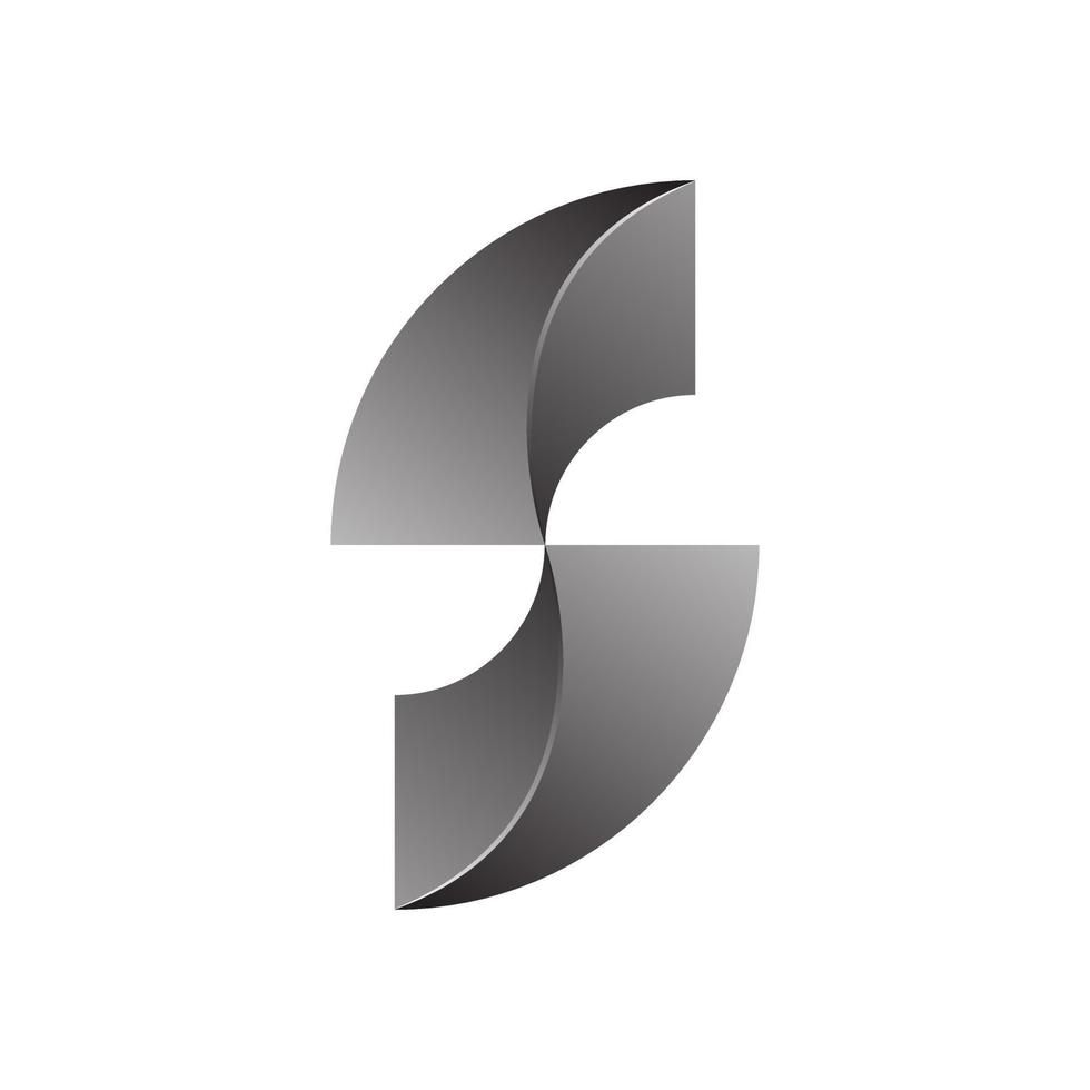 luxe metalen brief s logo ontwerp sjabloon Aan wit achtergrond. geschikt voor uw merk logo vector