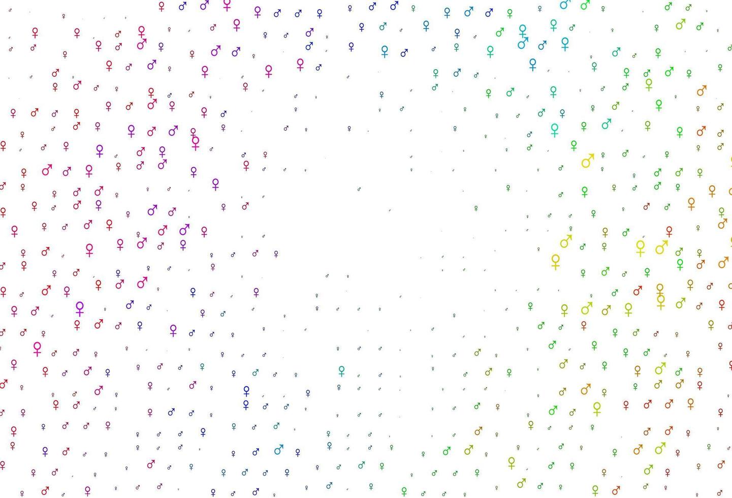 licht veelkleurig, regenboog vectorpatroon met genderelementen. vector