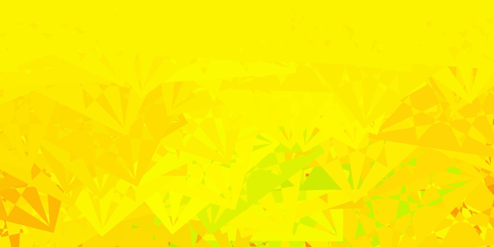 donkergroene, gele vectorlay-out met driehoeksvormen. vector