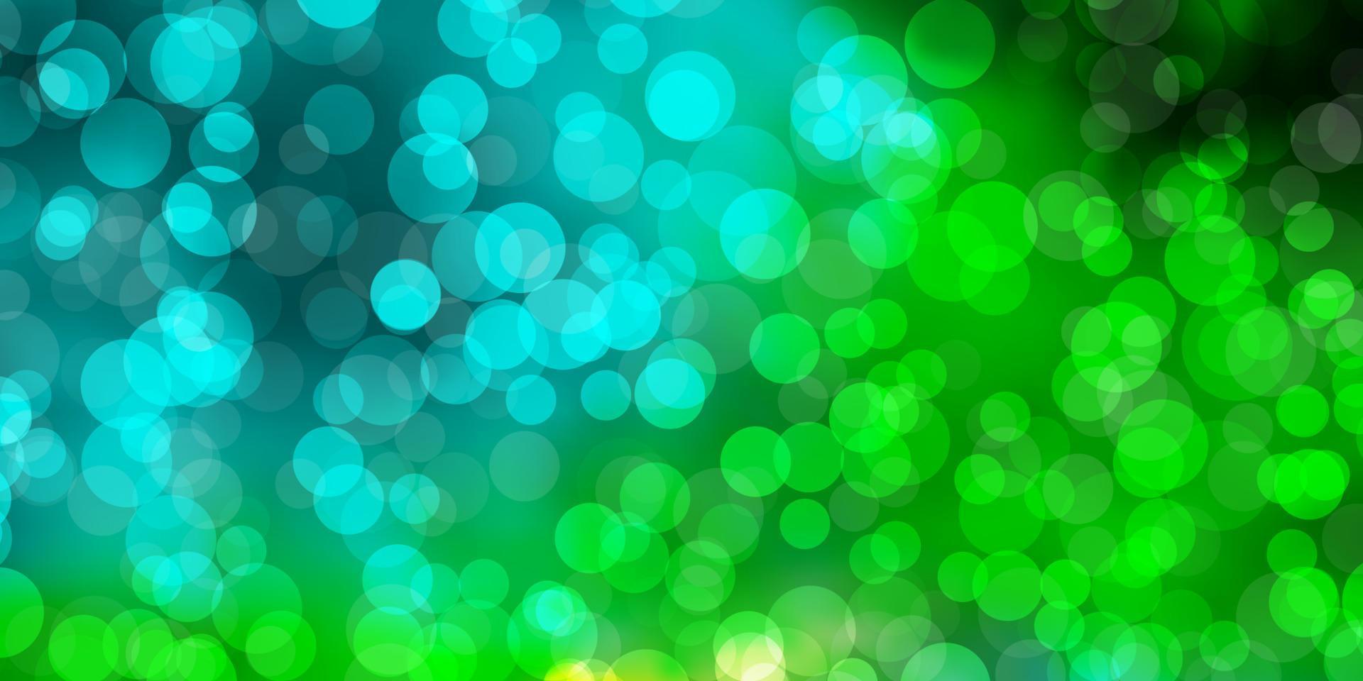 lichtblauwe, groene vectorachtergrond met bellen. vector