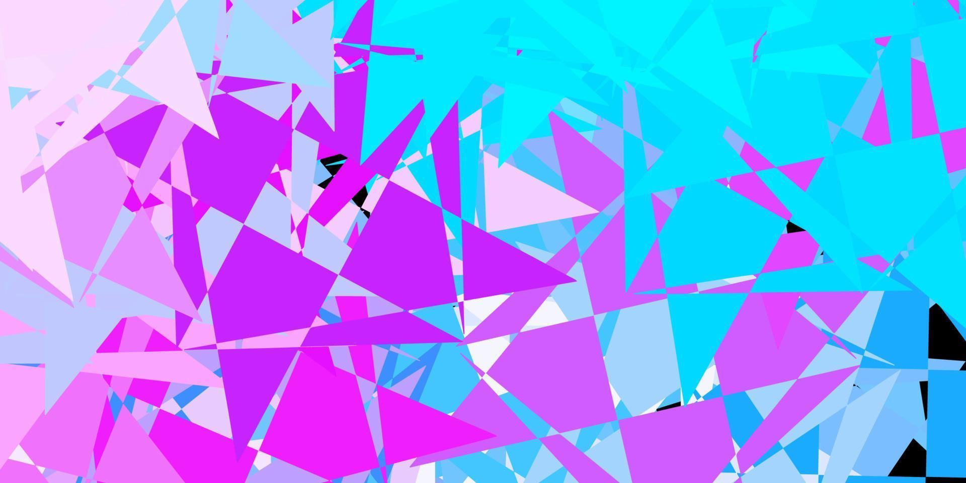 lichtroze, blauwe vectorlay-out met driehoeksvormen. vector