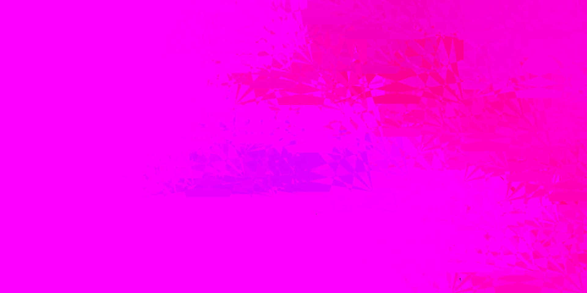 lichtpaars, roze vector sjabloon met driehoekige vormen.