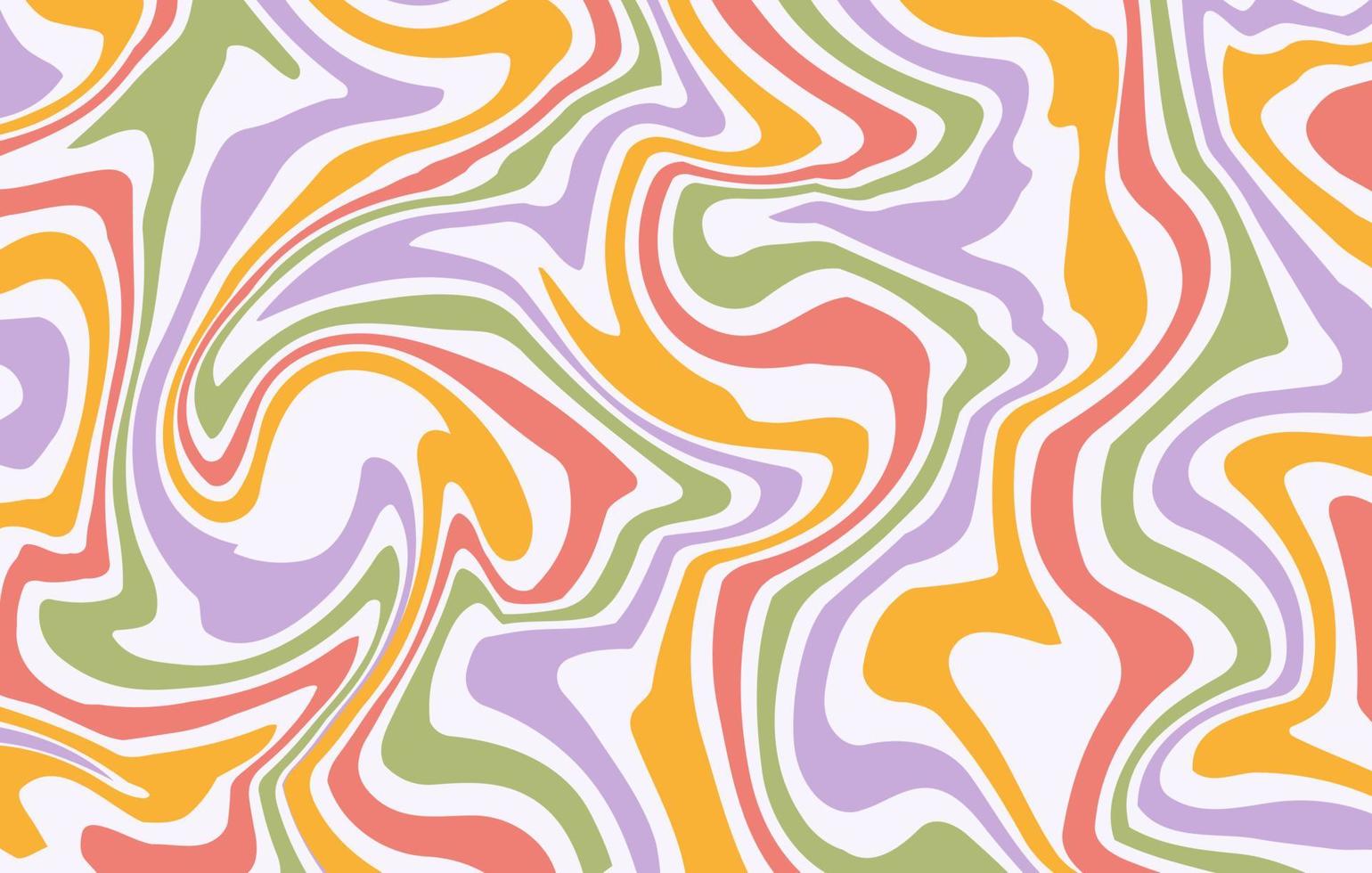 abstract horizontaal groovy achtergrond met kleurrijk vervormd golven. modieus vector illustratie in stijl retro jaren 60, jaren 70. pastel kleuren