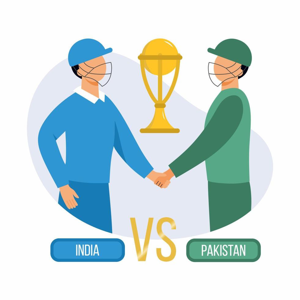 Indië vs Pakistan. Internationale krekel toernooi 2022. vector