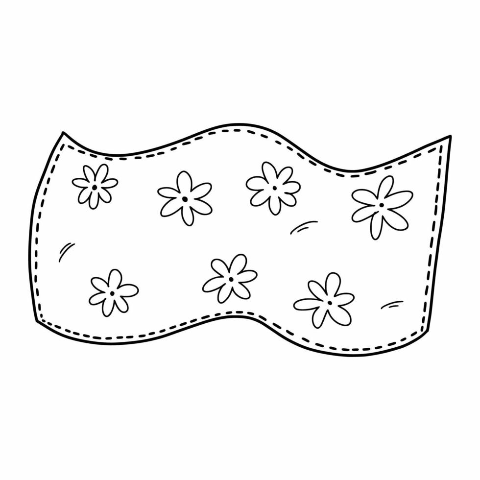handdoek met bloemen patroon. warm deken voor picknick. vector tekening illustratie.