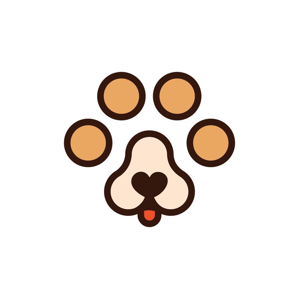 poot hond dier huisdier illustratie logo vector