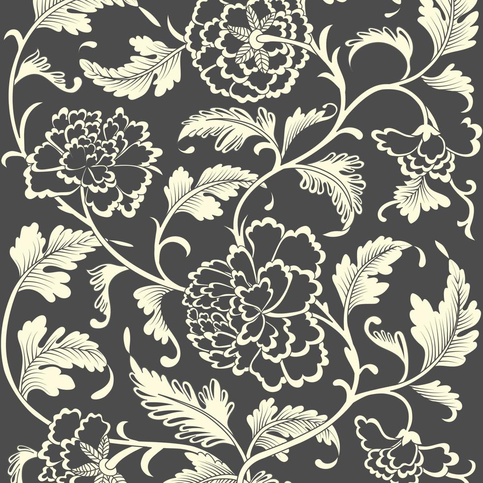 sier- gekleurde antiek bloemen patroon. vector illustratie