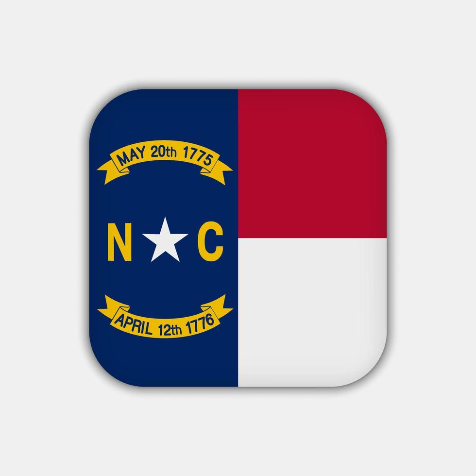 noorden carolina staat vlag. vector illustratie.