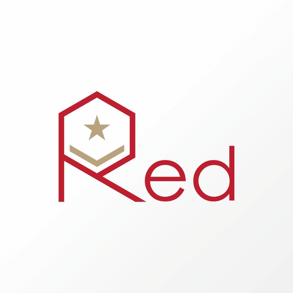 gemakkelijk en uniek brief rood doopvont met ster en veteraan teken beeld grafisch icoon logo ontwerp abstract concept vector voorraad. kan worden gebruikt net zo symbool verwant naar leger of pensioen