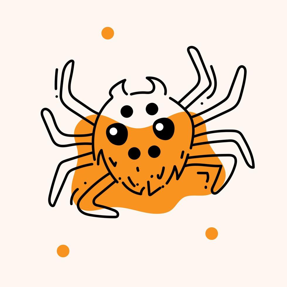 illustratie van een spin sticker met een halloween schets vector