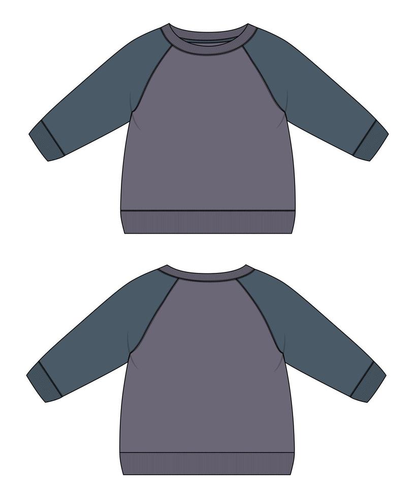 lang mouw raglan sweater technisch mode vlak schetsen vector illustratie sjabloon voor vrouwen en Dames