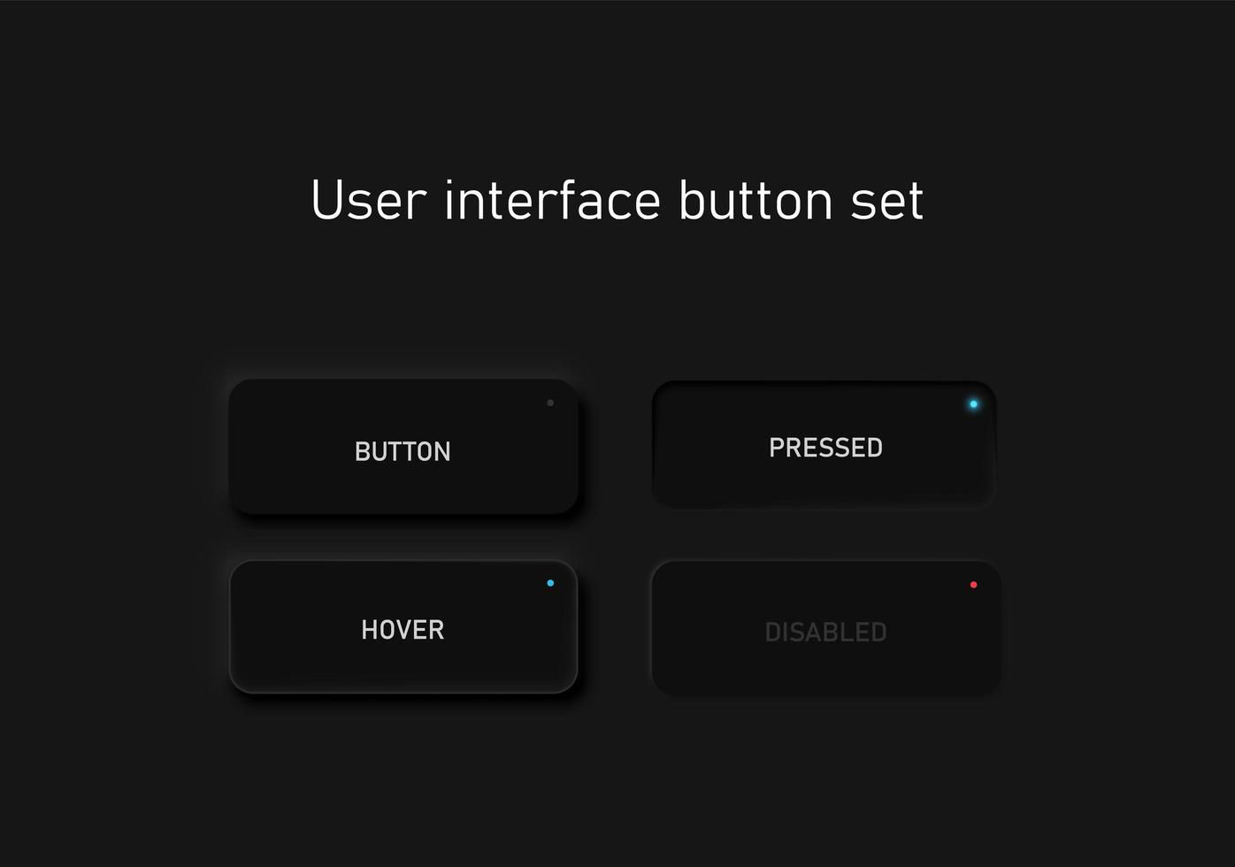 zwarte knop staat ingesteld vector