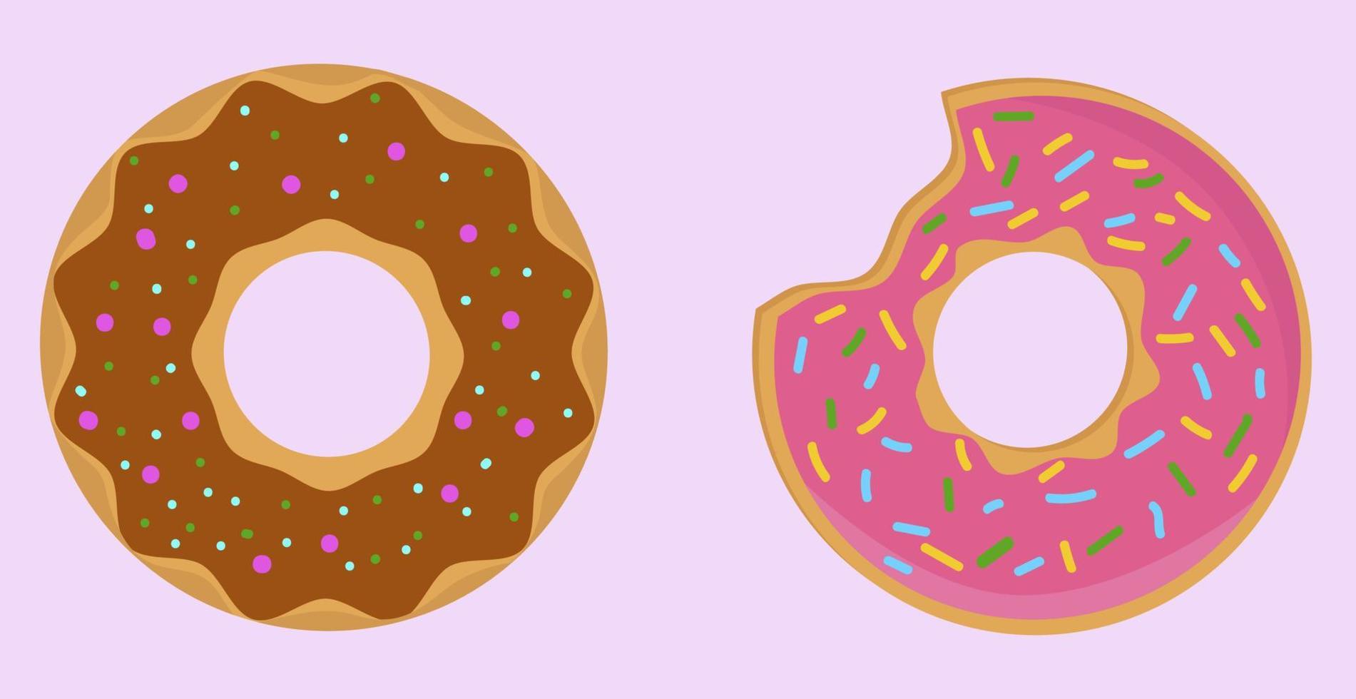 een gemakkelijk groep van donut.bright zoet donuts. gekleurde en veelkleurig donuts Aan een roze achtergrond. vector