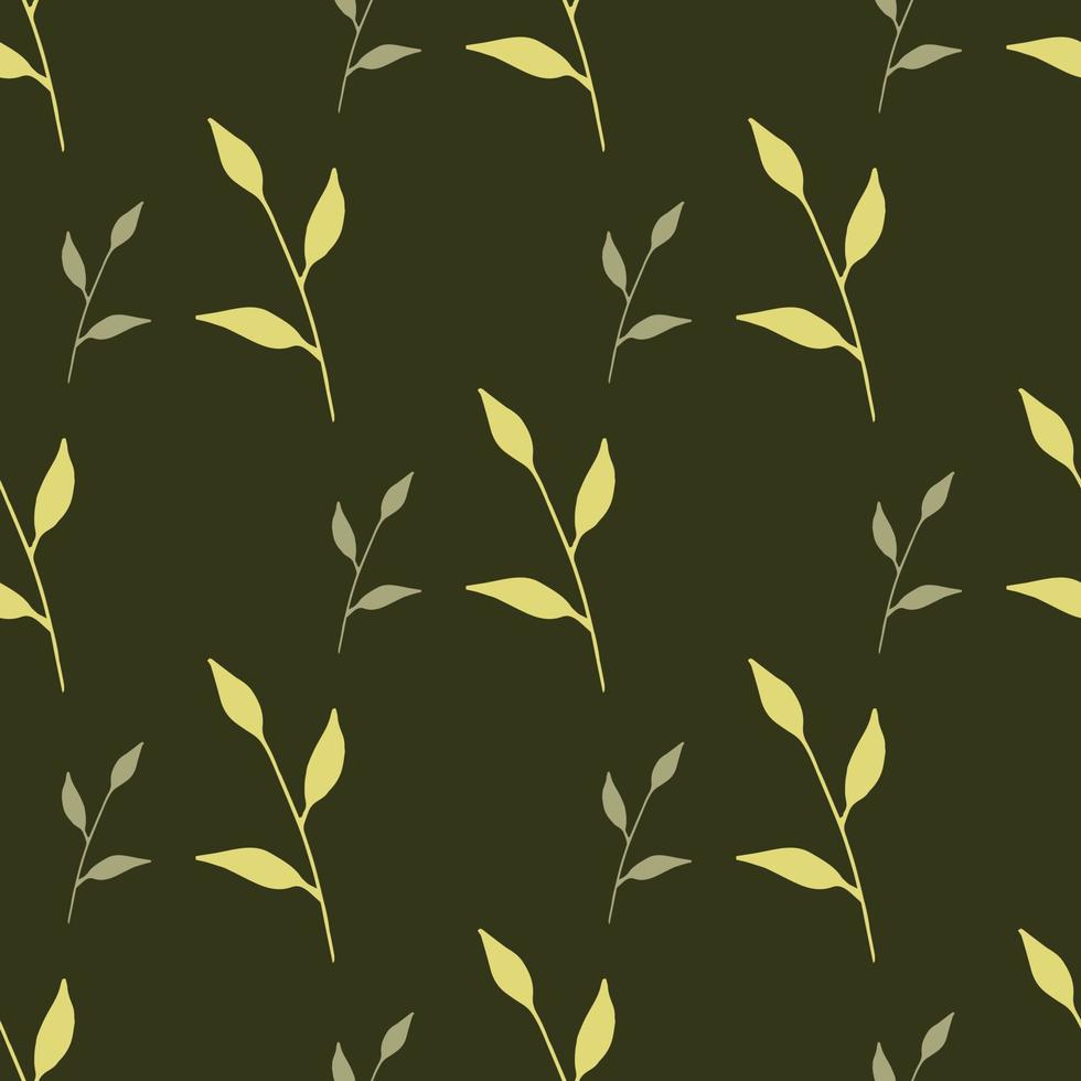 naadloos patroon met licht groen bladeren in discreet groen kleuren Aan wit achtergrond. vector afbeelding.