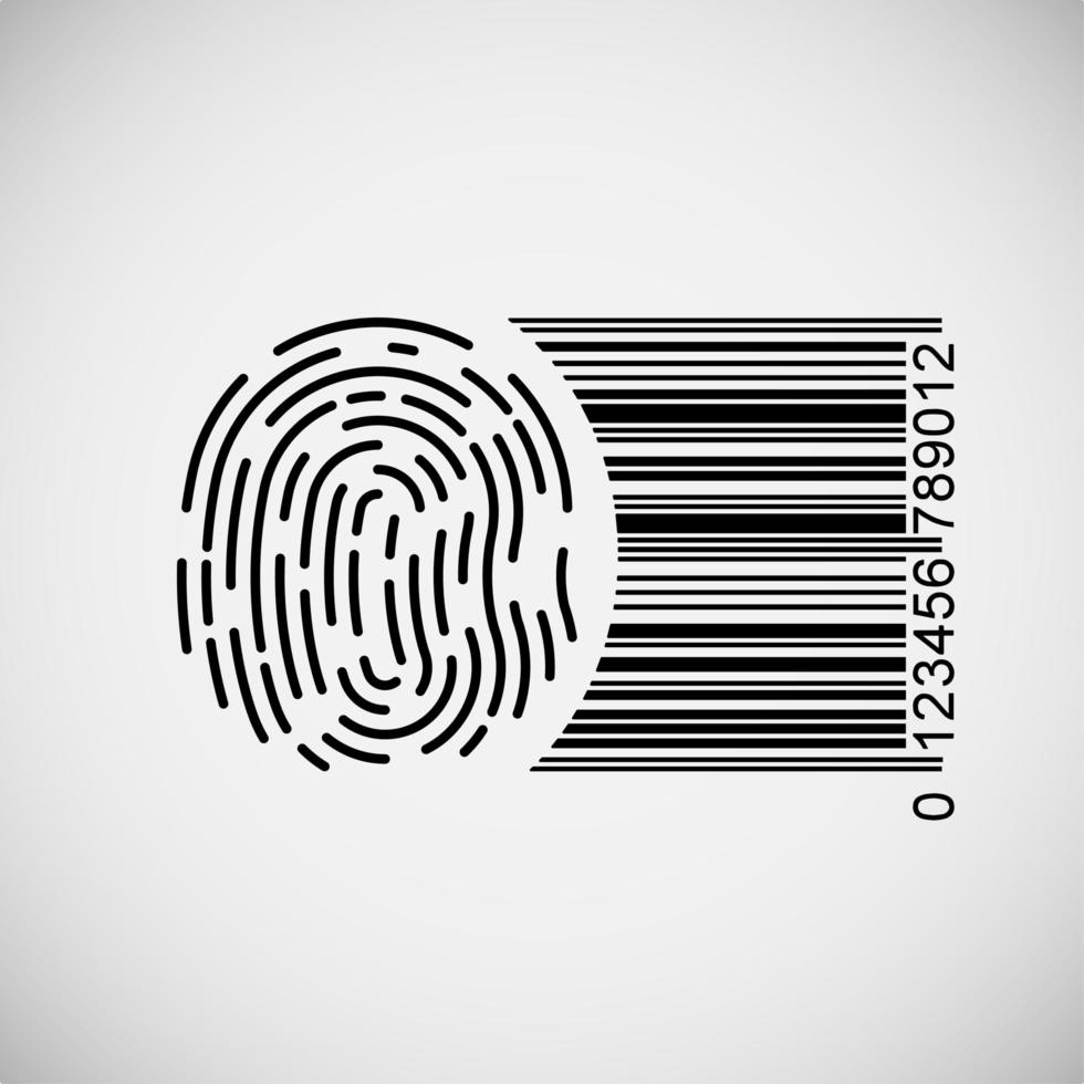 vingerafdruk met barcode vector