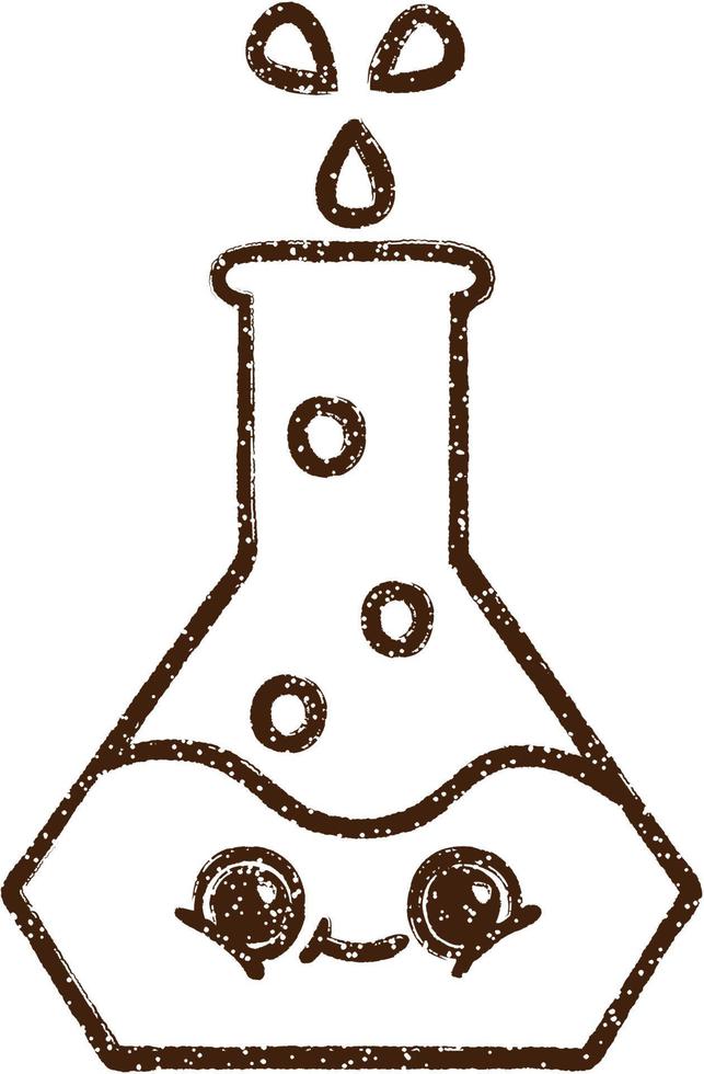 wetenschappelijk experiment houtskooltekening vector