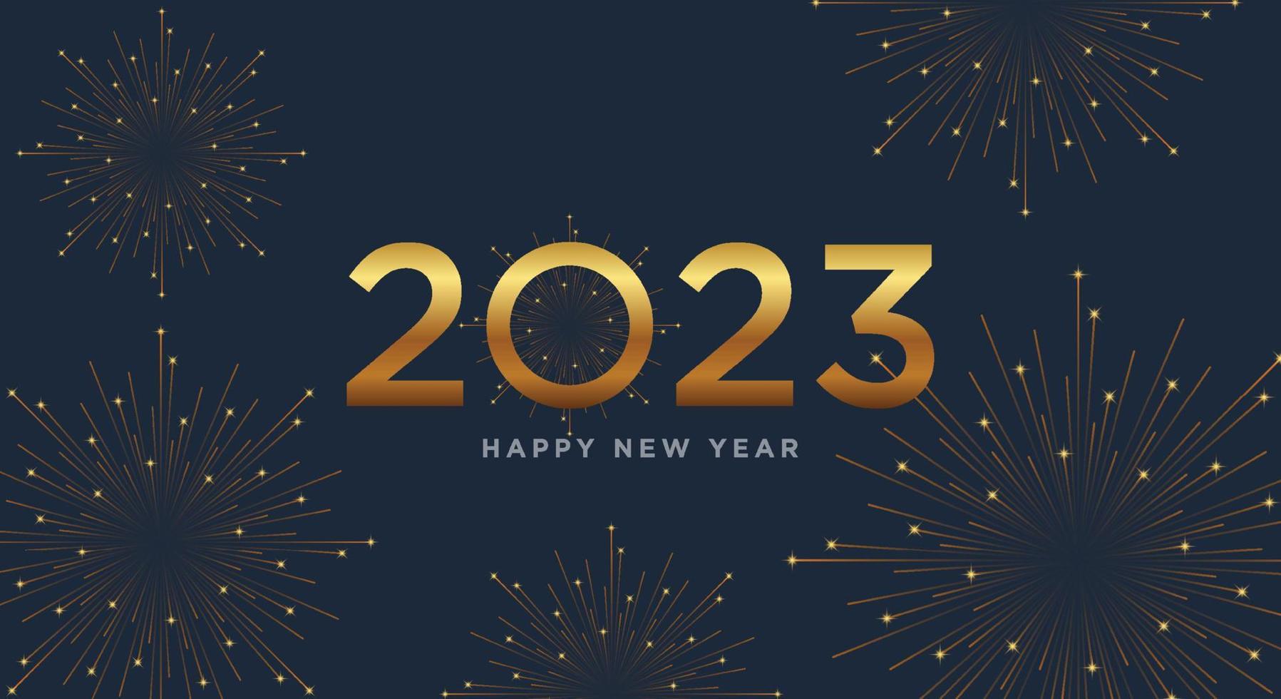 gelukkig nieuw jaar 2023. vuurwerk achtergrond vector illustratie ontwerp.