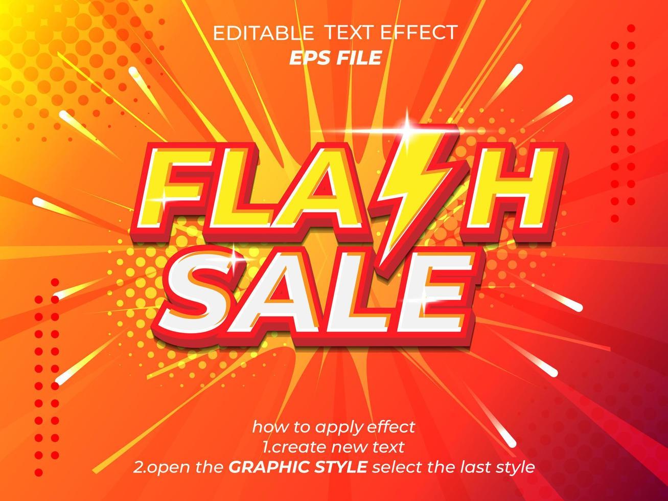 flash uitverkoop tekst effect, doopvont bewerkbaar, typografie, 3d tekst. vector sjabloon