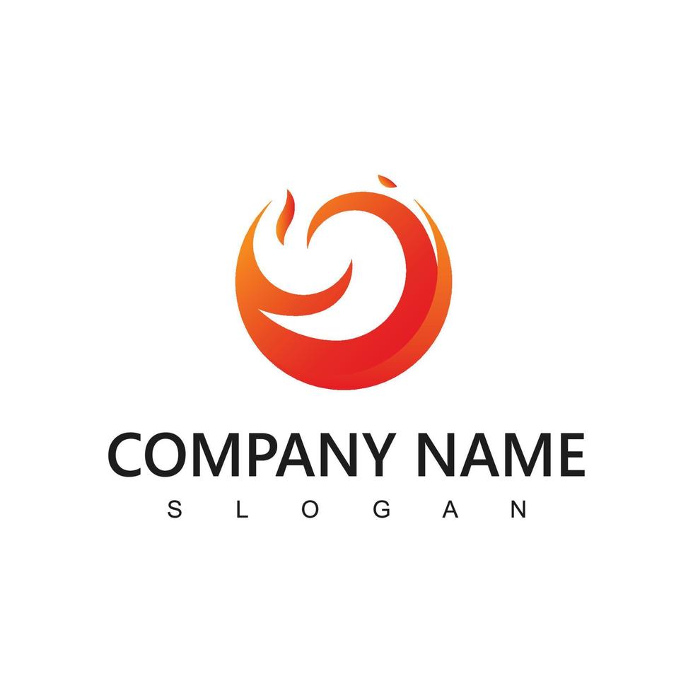 brand vlam logo ontwerp sjabloon. creatief cirkel brandwond brand logo concept icoon vector