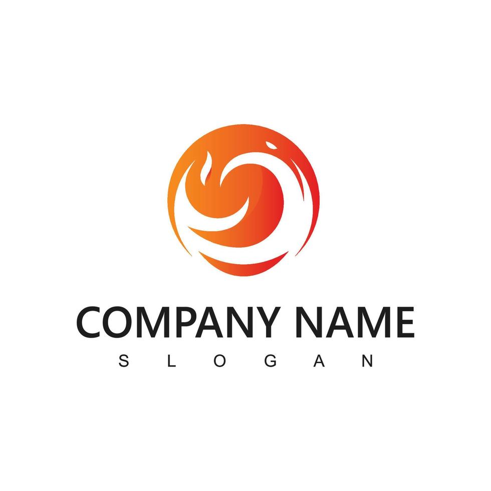 brand vlam logo ontwerp sjabloon. creatief cirkel brandwond brand logo concept icoon vector