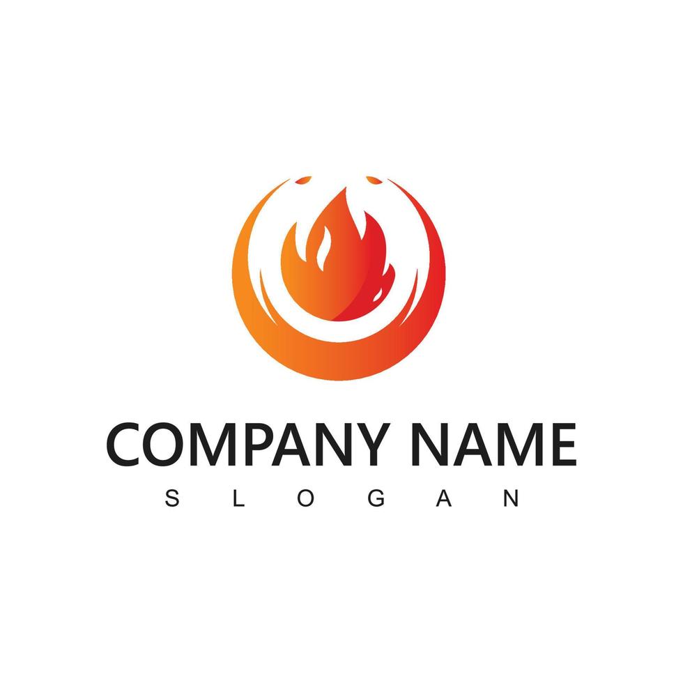 brand vlam logo ontwerp sjabloon. creatief cirkel brandwond brand logo concept icoon vector