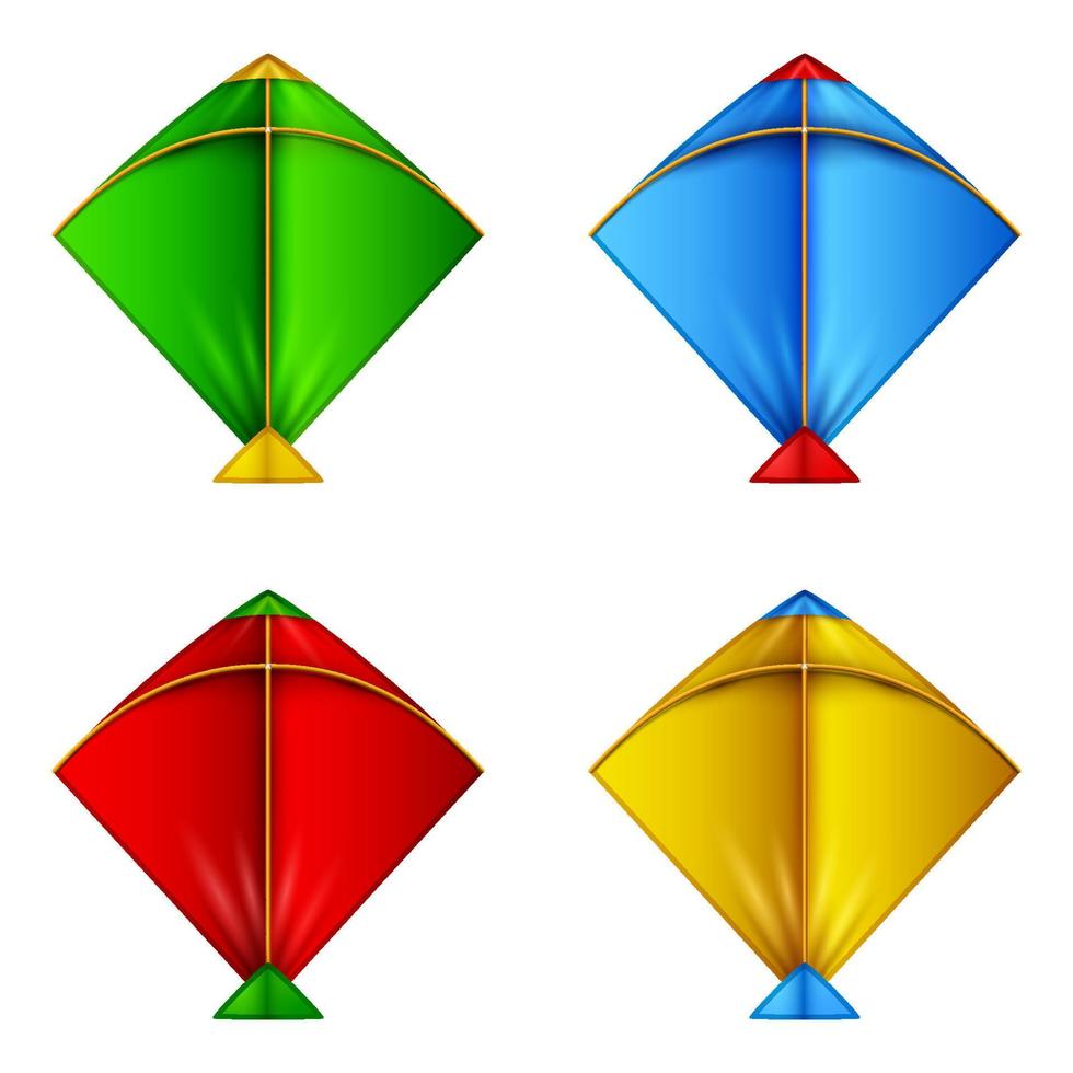 reeks van kleurrijk vliegers icoon vector