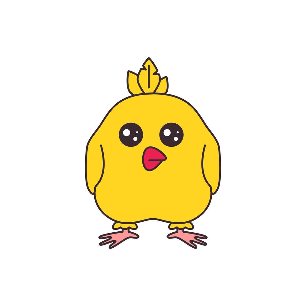 tekenfilm schattig grappig kip baby vector illustratie voor sticker
