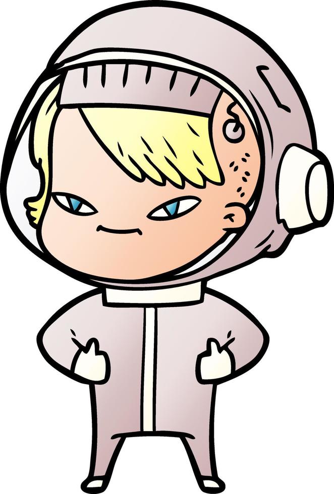 tekenfilm astronaut vrouw vector