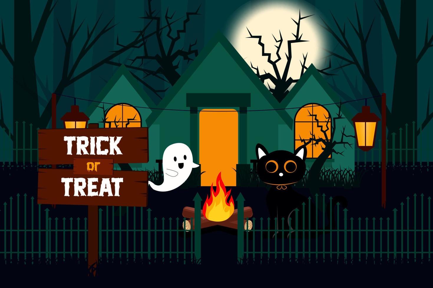 gemakkelijk en elegant halloween grafisch ontwerp sjabloon dat is gemakkelijk naar aanpassen vector