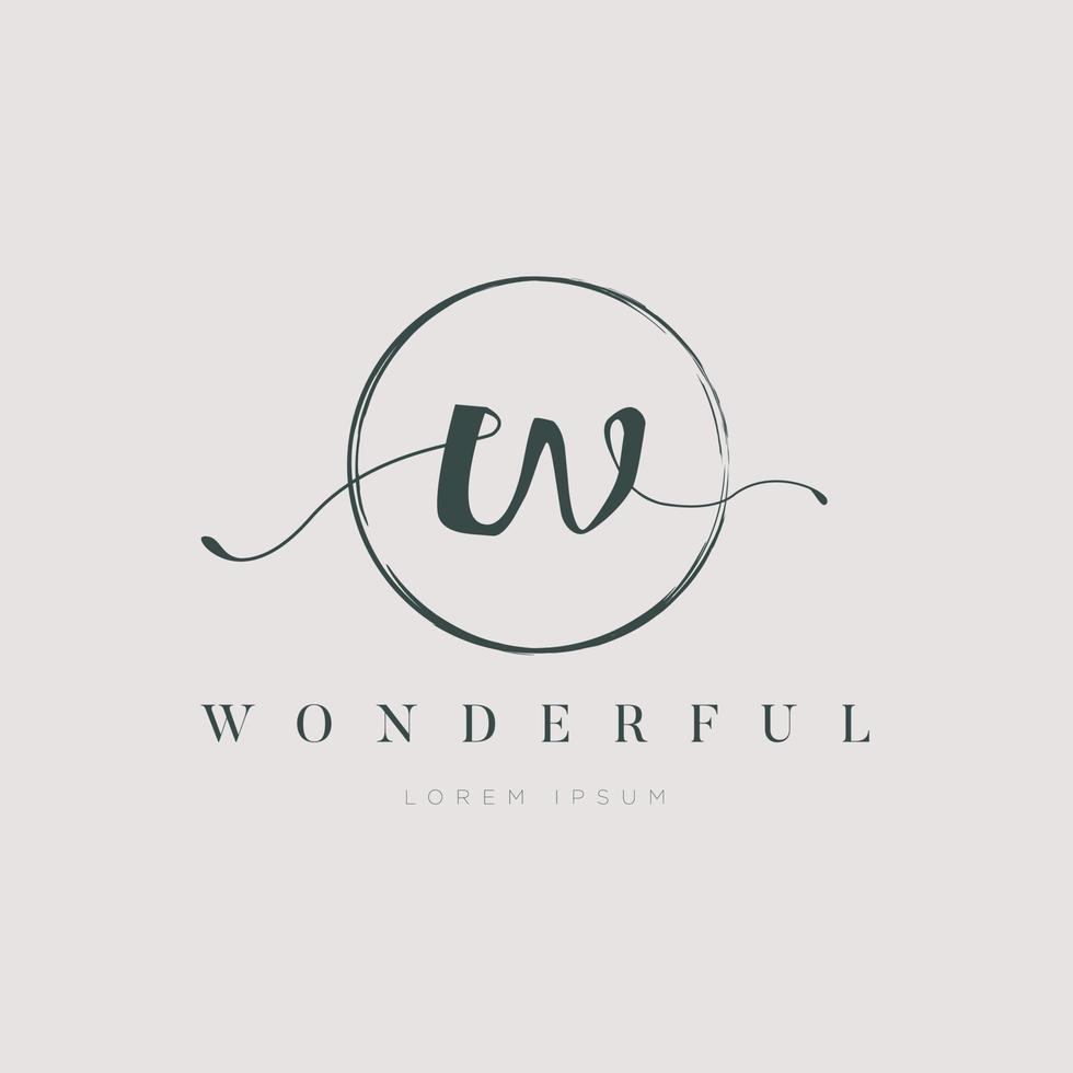 gemakkelijk elegant eerste brief type w logo teken symbool icoon vector