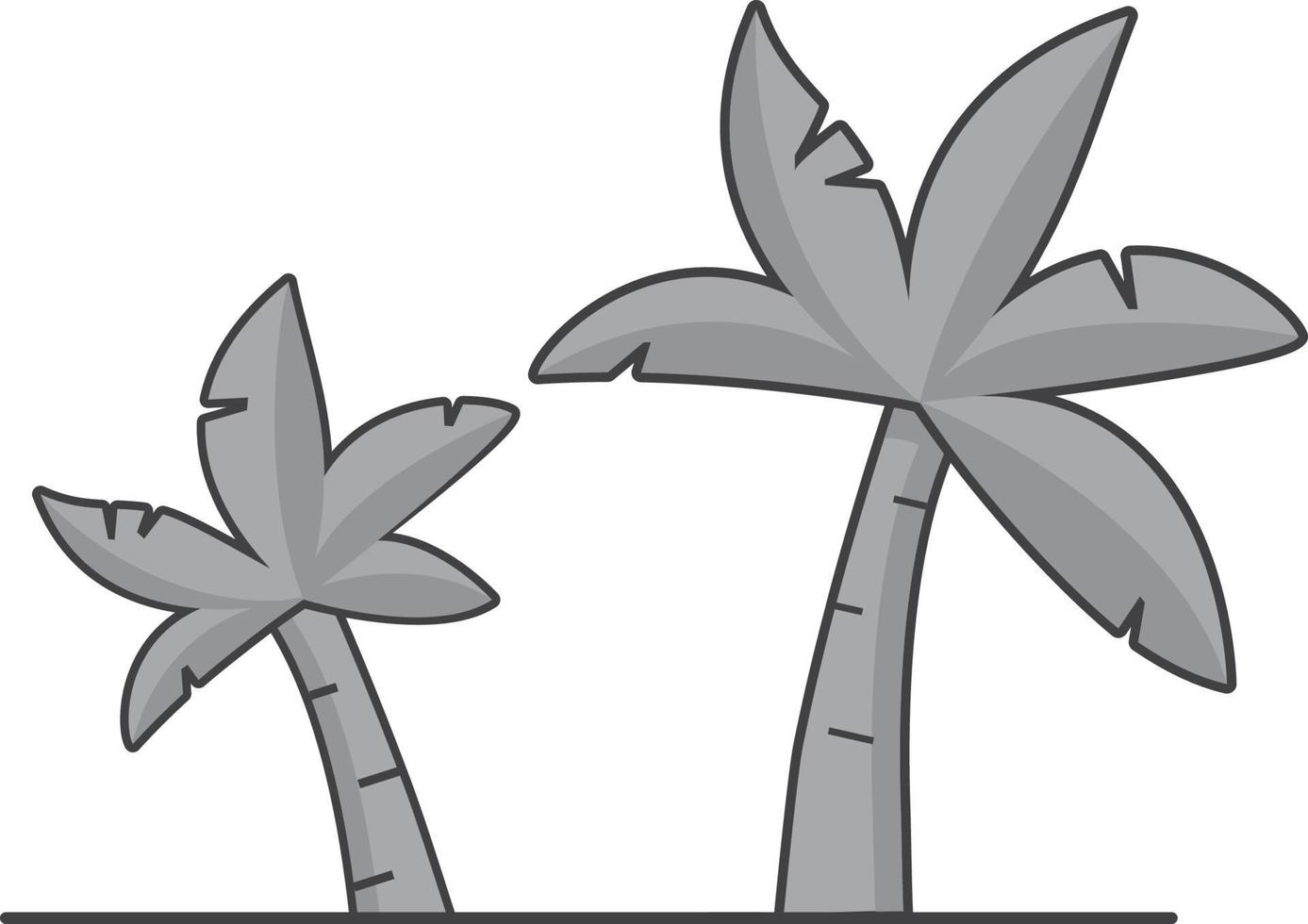 tropisch landschap met twee palm bomen. in vlak stijl een vector. een concept van ontwerp van een icoon voor de websites of mobiel toepassingen. lineair kunst. vector