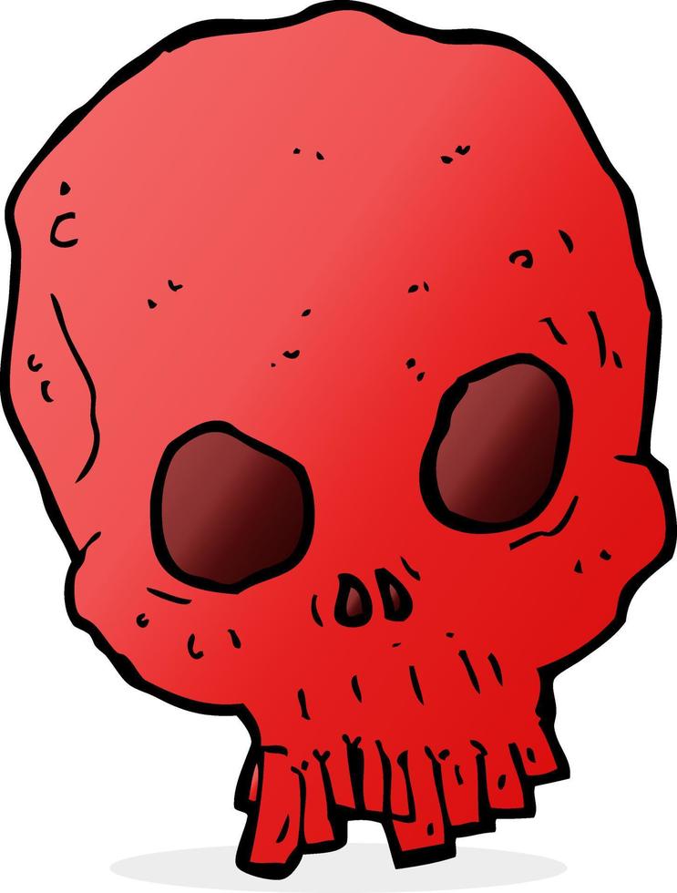 cartoon spookachtige schedel vector