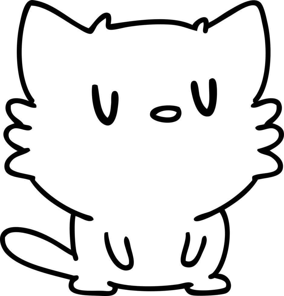 lijn tekening van een schattig weinig huisdier kat vector