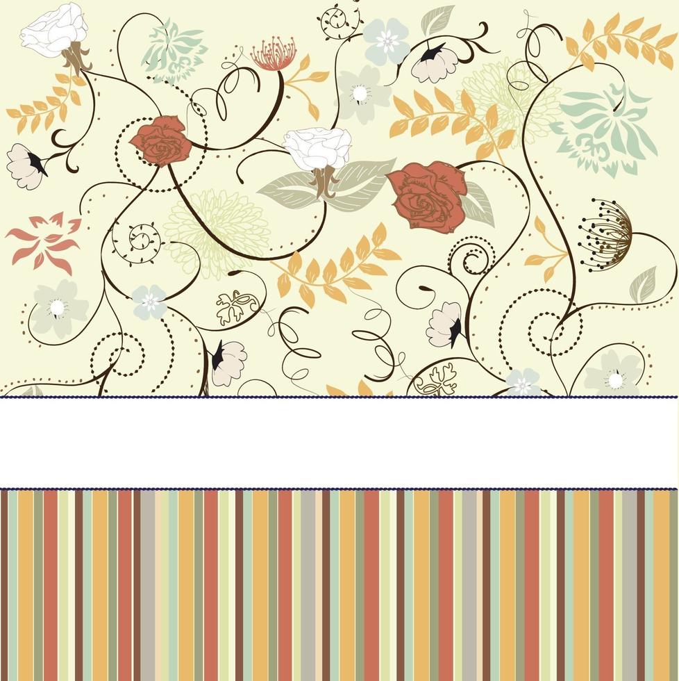 wijnoogst uitnodiging kaart met overladen elegant retro abstract bloemen ontwerp vector