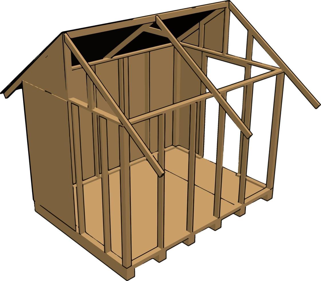 onvoltooid huis, illustratie, vector Aan wit achtergrond.