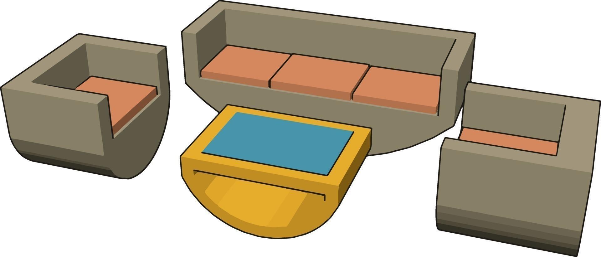 meubilair, illustratie, vector Aan wit achtergrond.