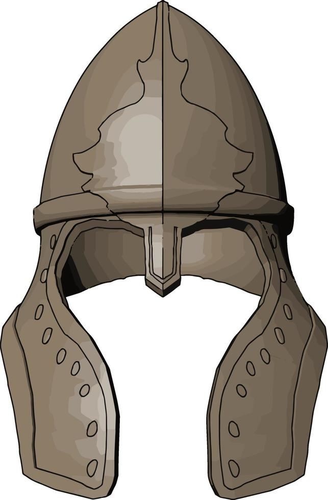 middeleeuws helm, illustratie, vector Aan wit achtergrond.