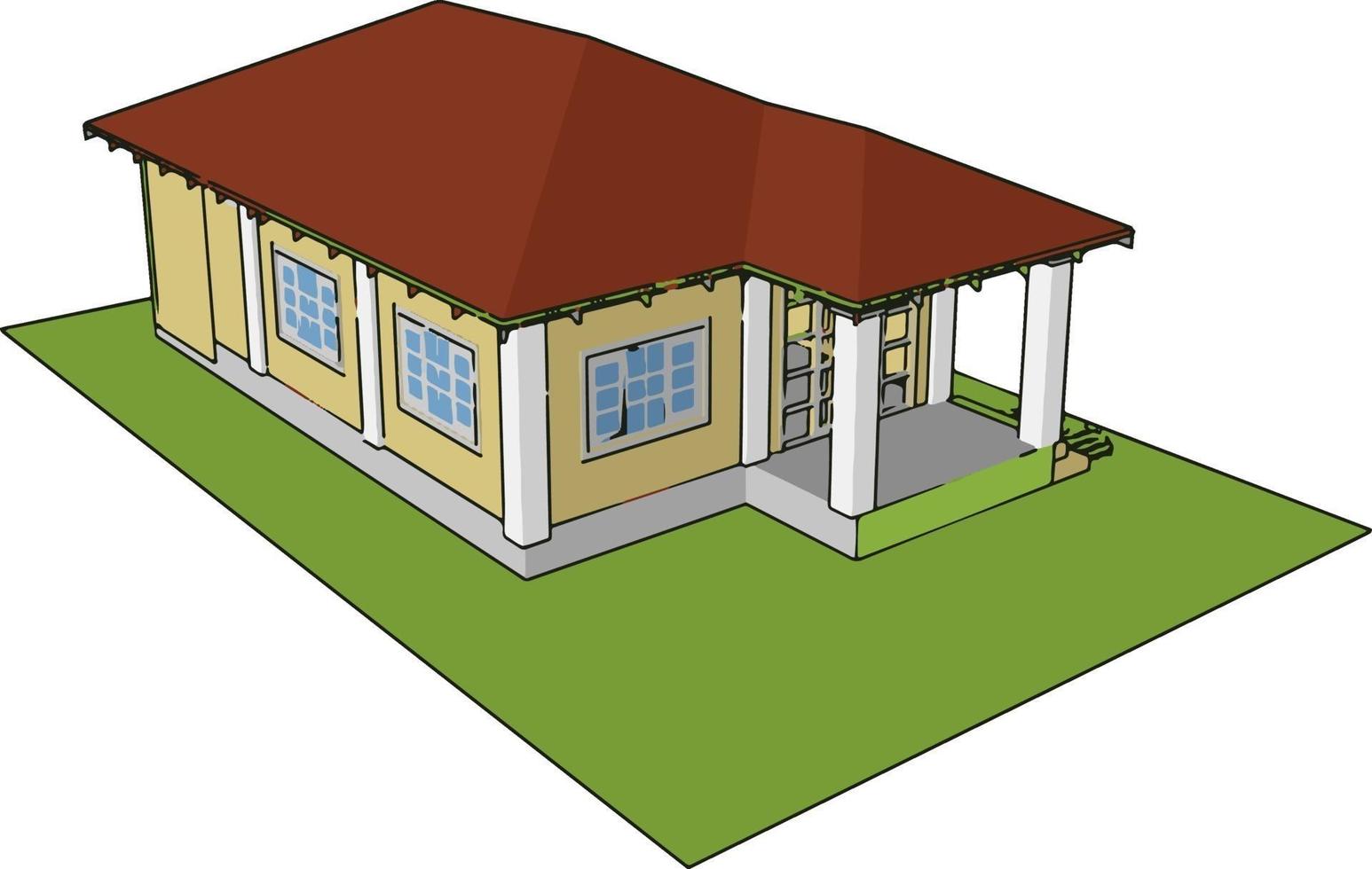 geprefabriceerd huis, illustratie, vector Aan wit achtergrond.