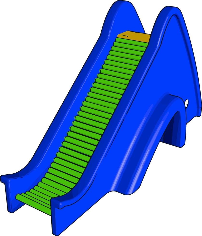 blauw roltrap, illustratie, vector Aan wit achtergrond.