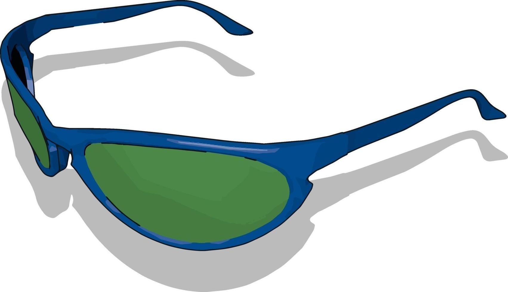 blauw zonnebril, illustratie, vector Aan wit achtergrond.