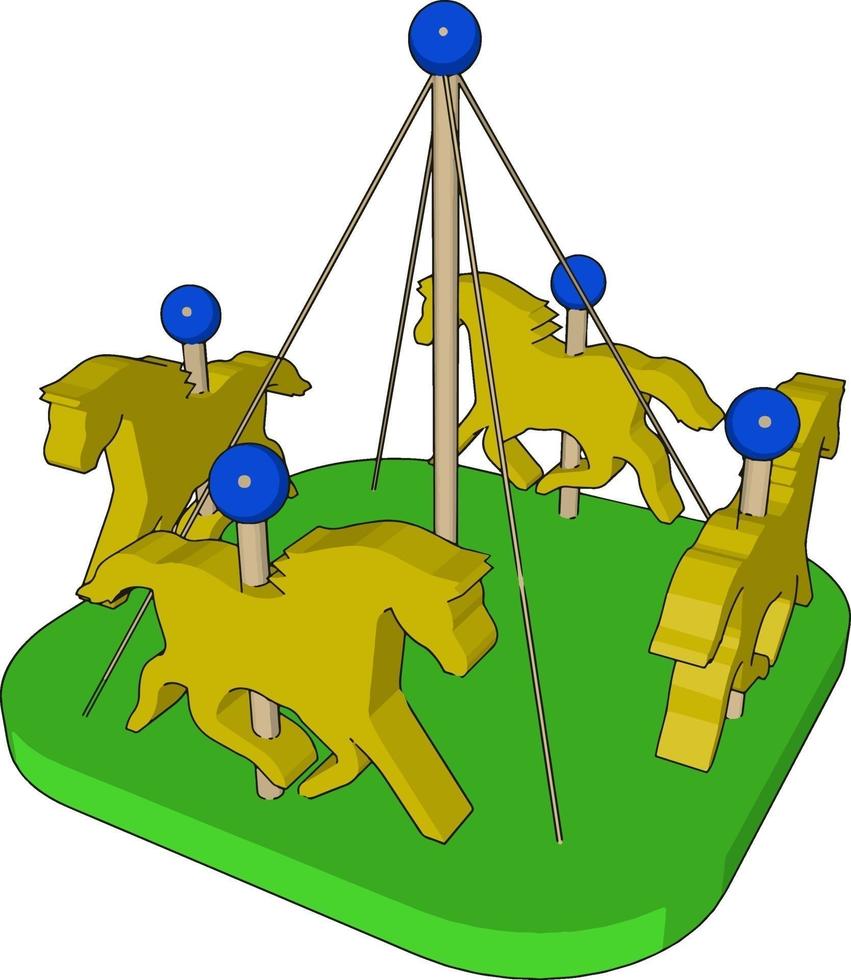 klein carrousel, illustratie, vector Aan wit achtergrond.