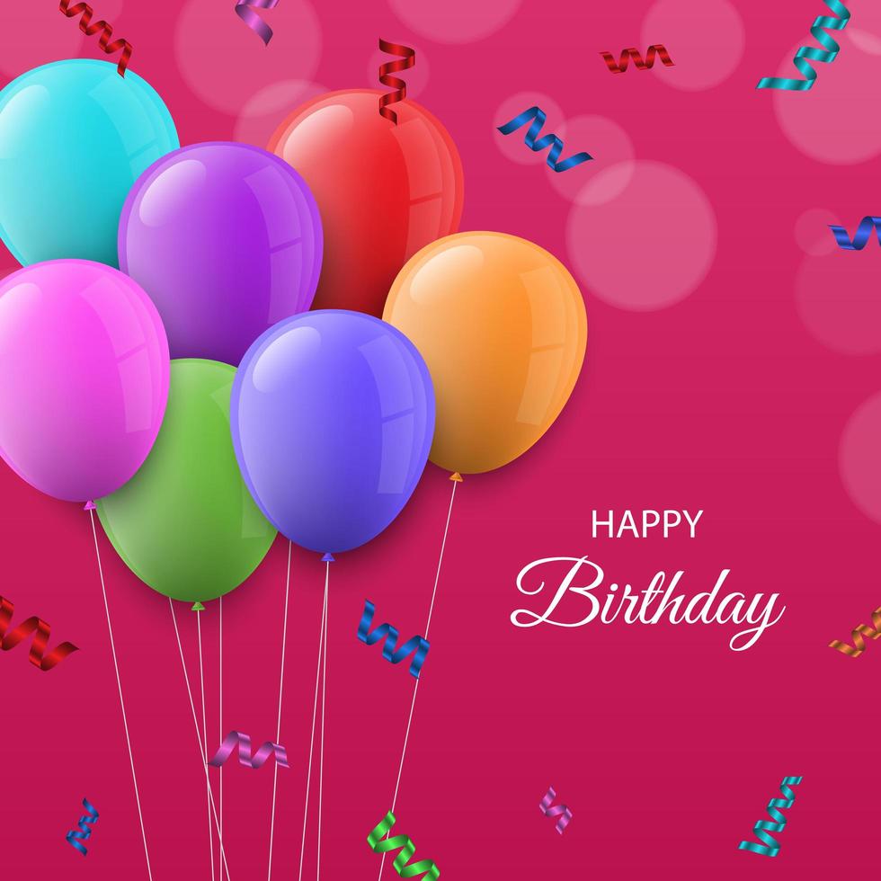 kleurrijke ballonnen gelukkige verjaardag groet ontwerp vector