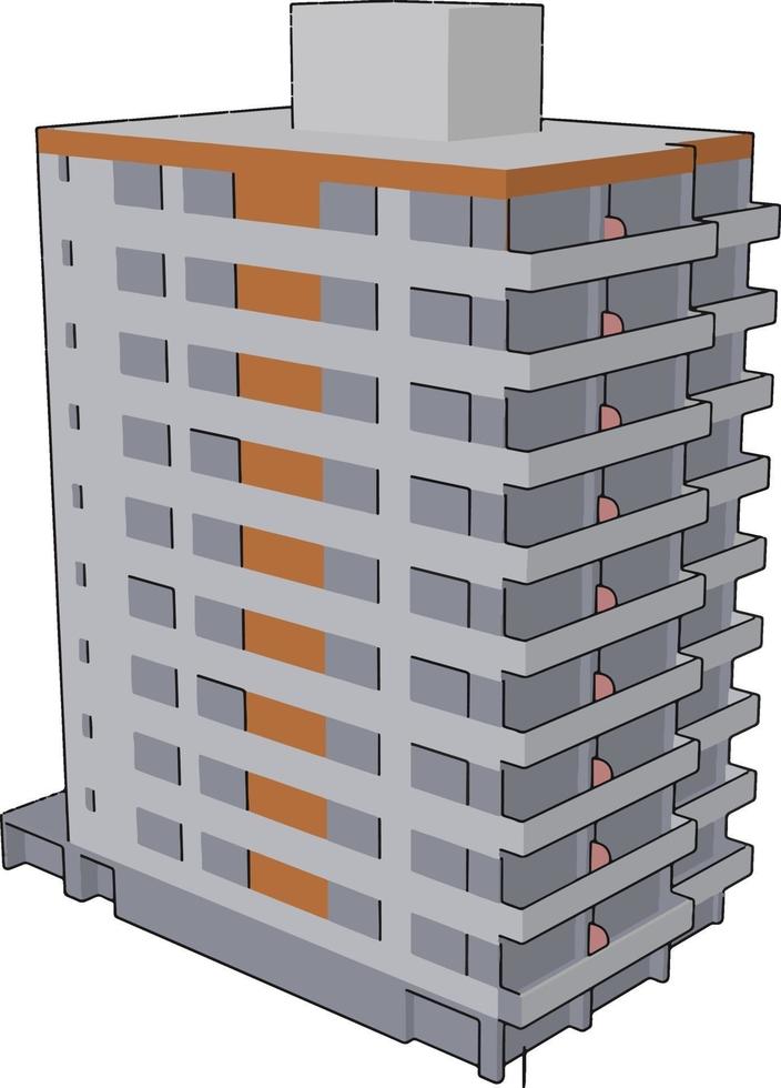 appartement gebouwen, illustratie, vector Aan wit achtergrond.