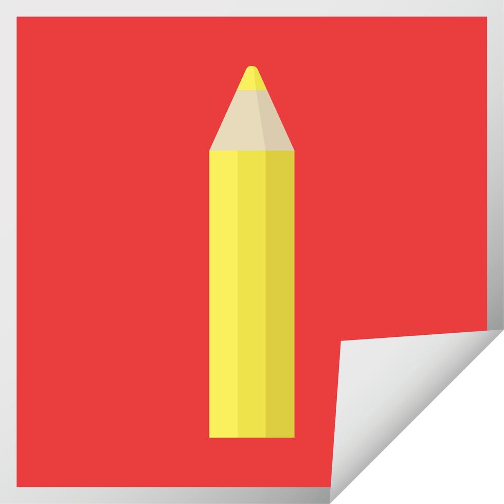 geel kleur potlood grafisch vector illustratie plein sticker