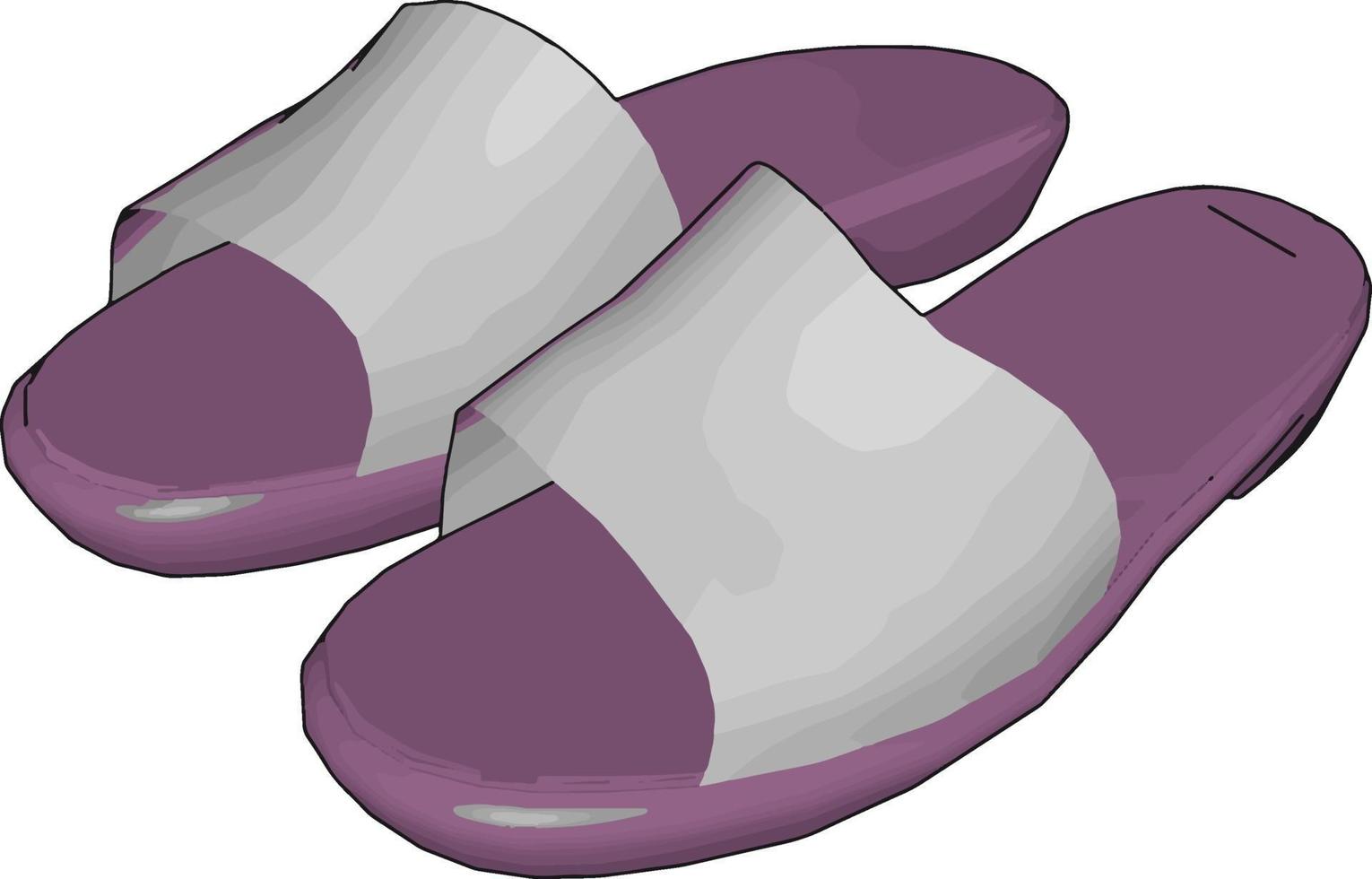 Purper schoenen, illustratie, vector Aan wit achtergrond.