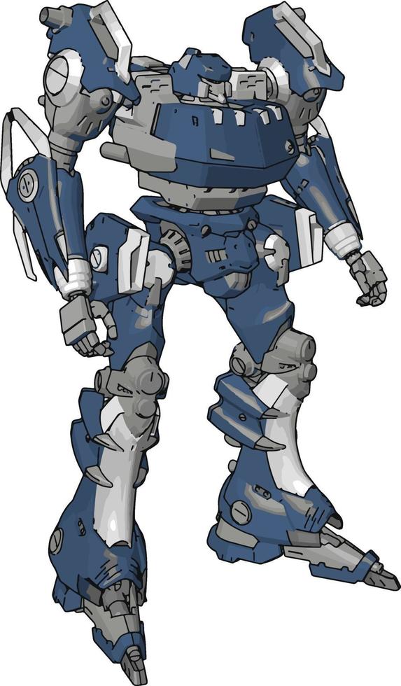blauw model- van robot, illustratie, vector Aan wit achtergrond.