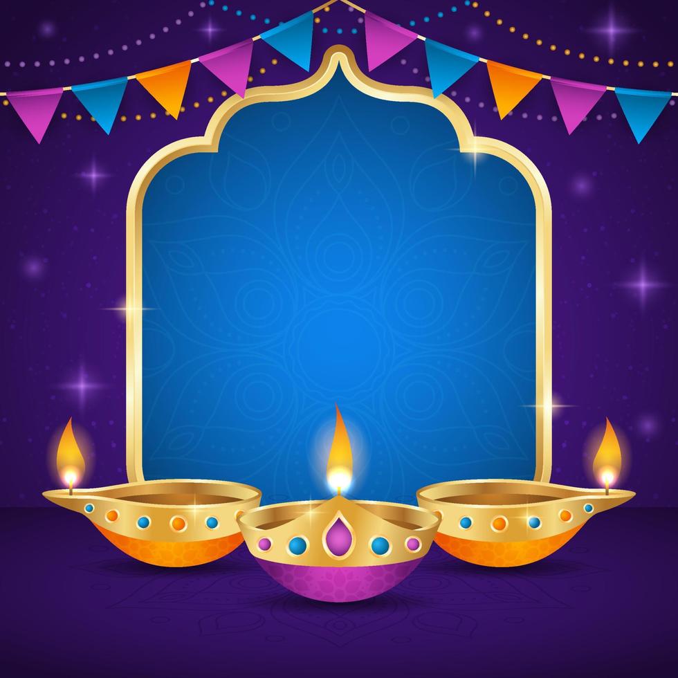 gelukkige diwali-achtergrondsjabloon vector