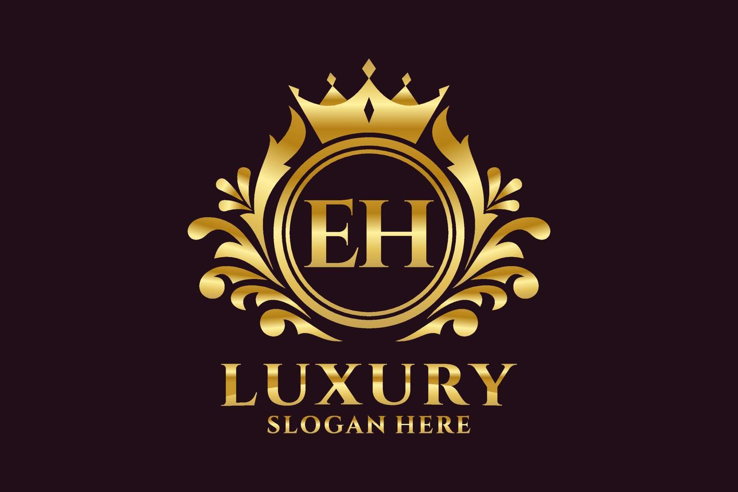 eerste eh brief Koninklijk luxe logo sjabloon in vector kunst voor luxueus branding projecten en andere vector illustratie.