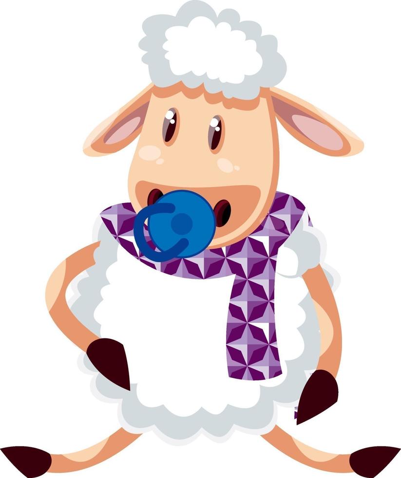 baby schaap, illustratie, vector Aan wit achtergrond.