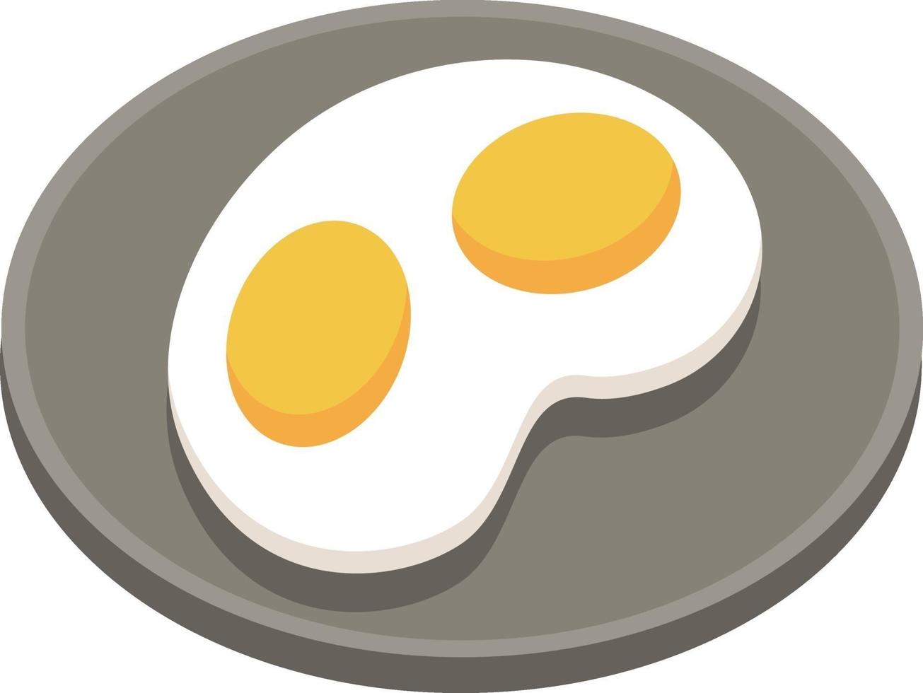 frituren eieren, illustratie, vector Aan wit achtergrond